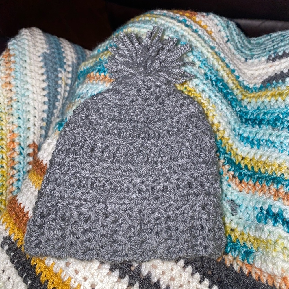 Crochet newborn baby beanie